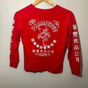 Primitive x Sriracha Red Long Sleeve Skate T-Shirt Men's Size Small